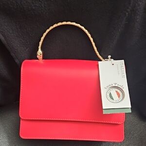 Anna Paola Genuine Leather Cross Body Or Top Handle Bag NWT